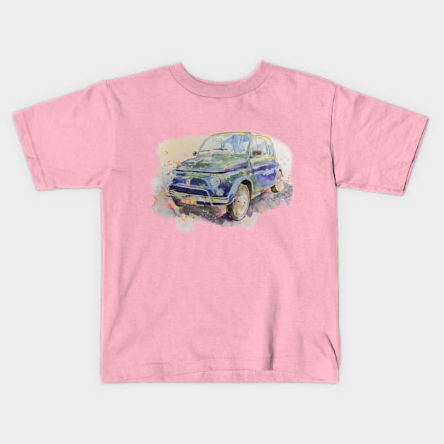 blue car Kids T-Shirt by giovannivescera